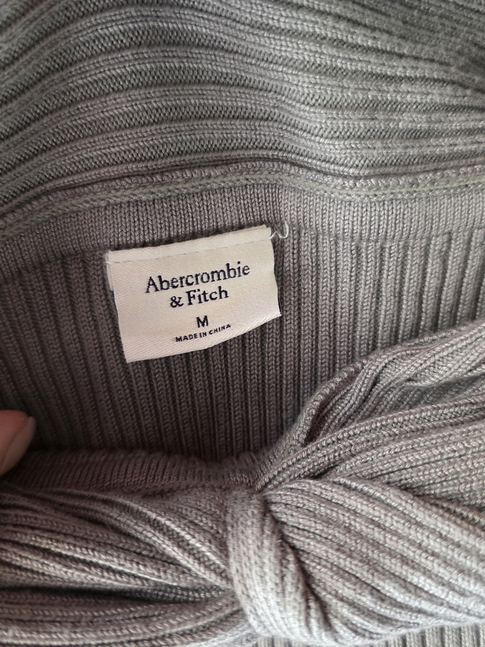 Abercrombie & Fitch Light Green Ribbed Off The Shoulder Top